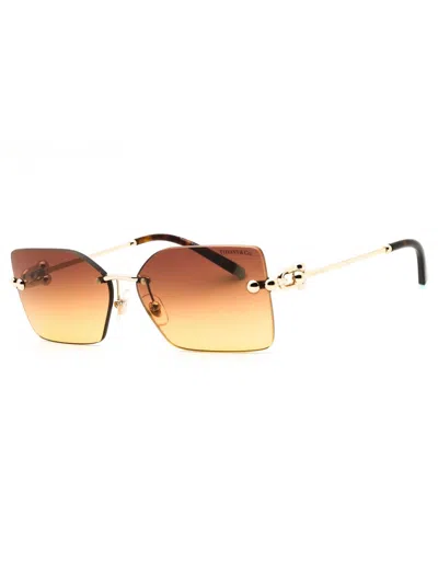 Tiffany & Co Tiffany Tf3088 Rectangular Metal Sunglasses For Women In Yellow
