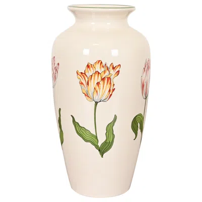 Pre-owned Tiffany & Co . "tiffany Tulips" Porcelain Vase In White