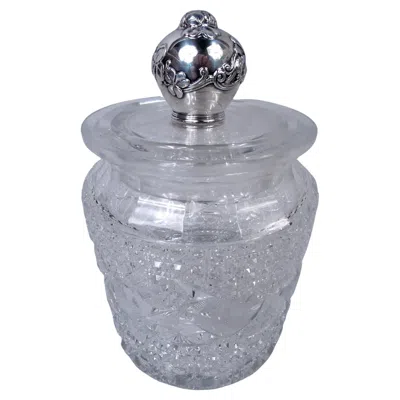 Pre-owned Tiffany & Co Tiffany Victorian Sterling Silver & Brilliant-cut Glass Candy Jar