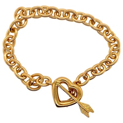 Pre-owned Tiffany & Co Tiffany's Vintage 1994 18 Karat Yellow Gold Heart And Arrow Bracelet