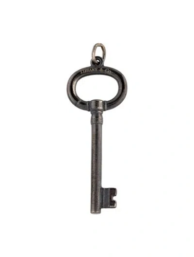 Pre-owned Tiffany & Co Titanium Oval Key Pendant, 1.75" In Multi