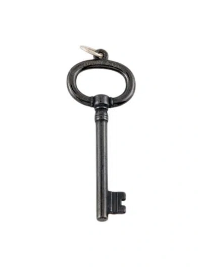 Pre-owned Tiffany & Co Titanium Oval Key Pendant, 2" In Multi