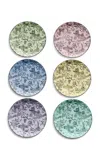 Tiffany & Co Toile Set-of-six Bone China Dessert Plates In Multi