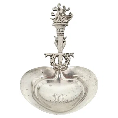 Pre-owned Tiffany & Co Torch And Wreath Sterling Silver Bon Bon Spoon With Monogram In Multi
