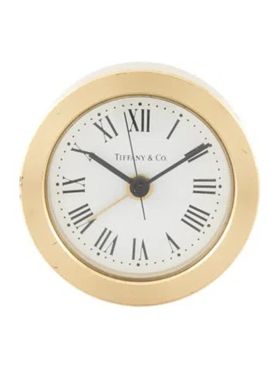 Pre-owned Tiffany & Co Travel Clock In Gold