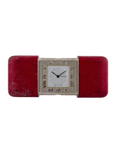 Pre-owned Tiffany & Co . Travel Clock Watch In Red