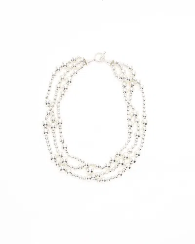 Tiffany & Co Triple Strand Silver Ball Bead Choker Necklace