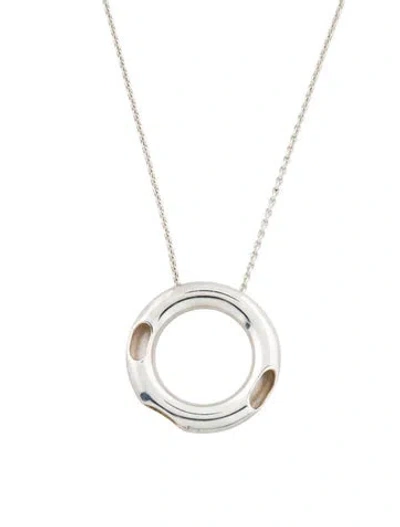 Pre-owned Tiffany & Co Tube Pendant Necklace, 20" In Multi