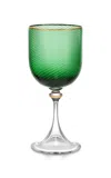 Tiffany & Co Twist Red Wine Crystal Glass In Green