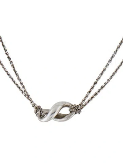 Pre-owned Tiffany & Co Twist Station Pendant Necklace, 16" In Multi