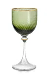 Tiffany & Co Twist White Wine Crystal Glass In Green