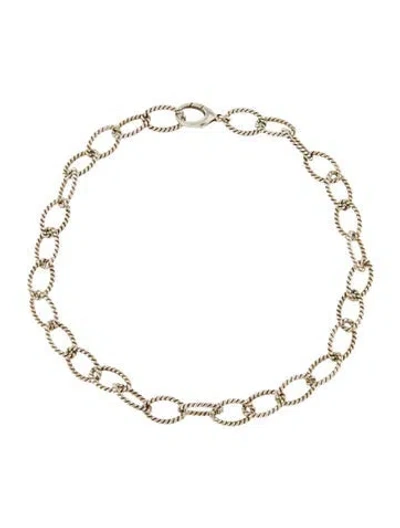 Pre-owned Tiffany & Co Twisted Oval Link Necklace, 18" In Multi