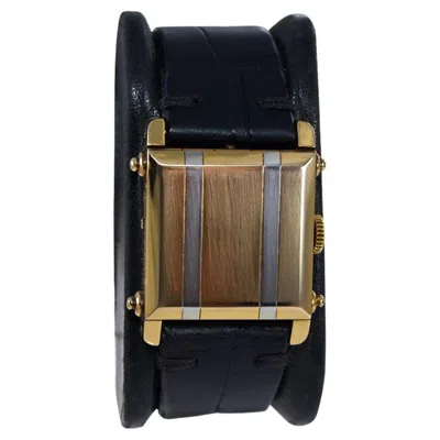 Pre-owned Tiffany & Co . Two Color Gold Hunters Case Covered Dial Watch, 1930s In Multi