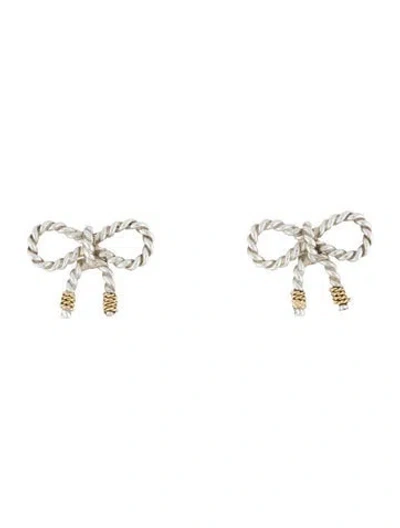 Pre-owned Tiffany & Co Two-tone Bow Stud Earrings In Multi