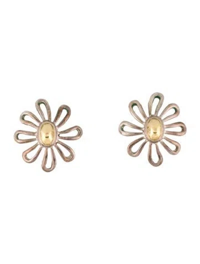 Pre-owned Tiffany & Co Two-tone Daisy Clip-on Earrings In Multi