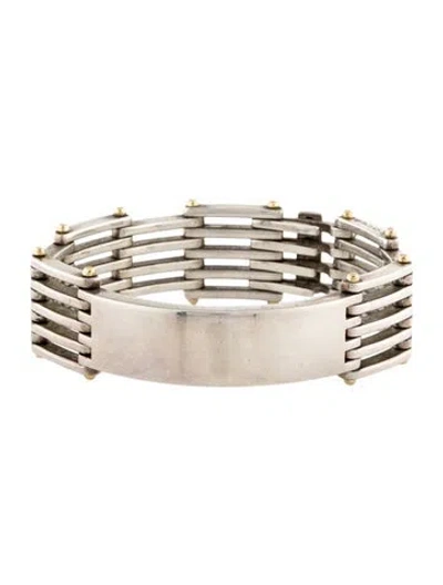 Pre-owned Tiffany & Co Two-tone Gate Link Bracelet, 6" In Multi