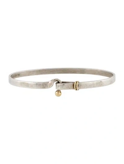 Pre-owned Tiffany & Co Two-tone Hook & Eye Bangle Bracelet, 6.5" In Multi