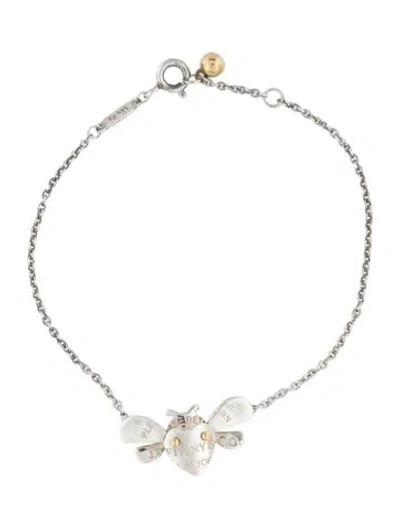 Pre-owned Tiffany & Co Two-tone Love Bugs Bee Charm Bracelet, 6.75" In Multi