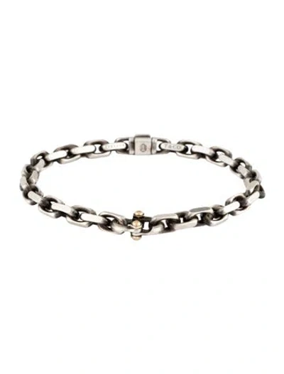 Pre-owned Tiffany & Co Two-tone Makers Link Bracelet, 7.5" In Multi