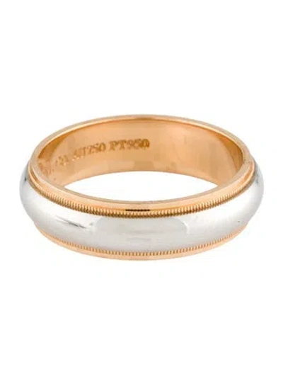 Pre-owned Tiffany & Co Two-tone Milgrain Band Ring In Multi