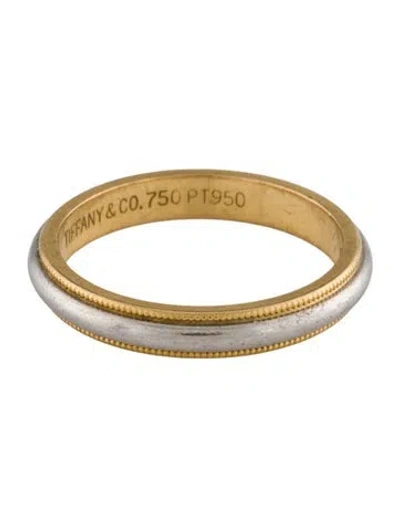 Pre-owned Tiffany & Co Two-tone Milgrain Band Ring In Multi