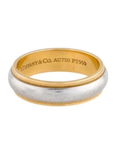 Pre-owned Tiffany & Co Two-tone Milgrain Wedding Band In Multi
