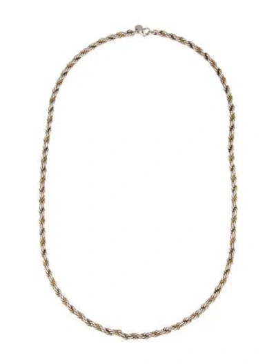 Pre-owned Tiffany & Co Two-tone Rope Twist Chain Necklace, 24" In Multi