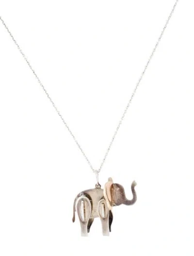 Pre-owned Tiffany & Co Two-tone Save The Wild Elephant Pendant Necklace In Multi