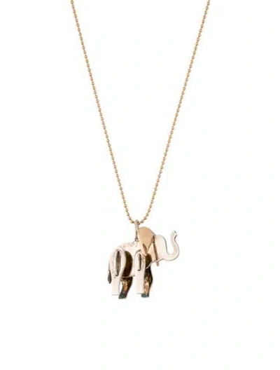 Pre-owned Tiffany & Co Two-tone Save The Wild Elephant Pendant Necklace In Multi
