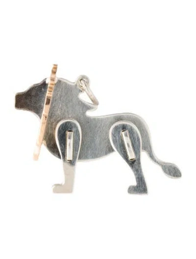 Pre-owned Tiffany & Co Two-tone Save The Wild Lion Pendant, 0.75" In Multi