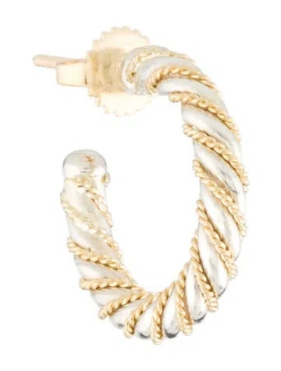 Pre-owned Tiffany & Co Two-tone Single Twisted Hoop Earring In Multi