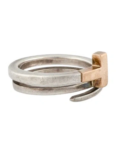 Pre-owned Tiffany & Co Two-tone T Square Wrap Ring In Multi