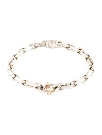 Pre-owned Tiffany & Co Two-tone Tiffany Makers Narrow Link Bracelet, 6.75" In Multi