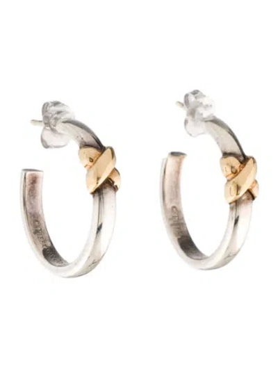 Pre-owned Tiffany & Co Two-tone X Hoop Earrings In Multi