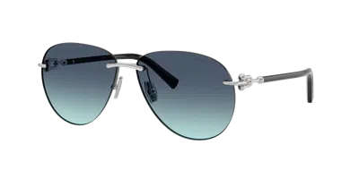 Tiffany & Co . Unisex Sunglass Tf3124 In Azure Gradient Blue