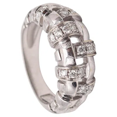 Pre-owned Tiffany & Co . Vannerie Collection Ring In 18kt White Gold With Vs Diamonds