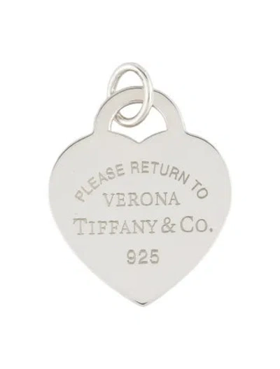 Pre-owned Tiffany & Co 'verona' Xl Heart Tag Pendant, 1.5" In Multi