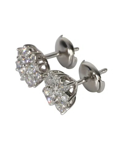 Tiffany & Co . Victoria Cluster Platinum 1.42 Ct. Tw. Lab-grown Earrings (authentic Pre-loved) In Metallic