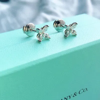 Pre-owned Tiffany & Co Victoria Earrings Pt950 0.32ct