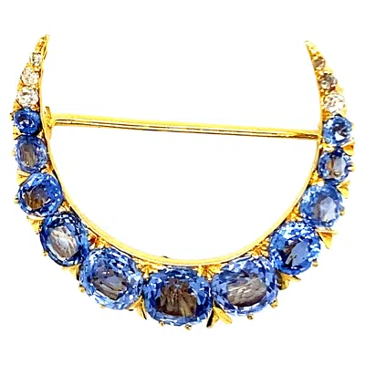 Pre-owned Tiffany & Co Victorian Antique  Sapphire Brooch/ Pendant In 18k Gold In Blue