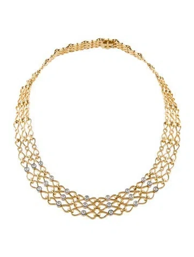 Pre-owned Tiffany & Co Vintage 1.12ctw Diamond Collar Necklace, 18" In Multi