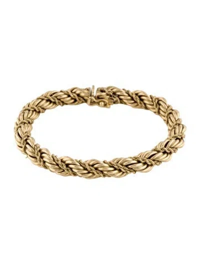 Pre-owned Tiffany & Co Vintage 14k Double Rope Link Bracelet, 7.25" In Multi