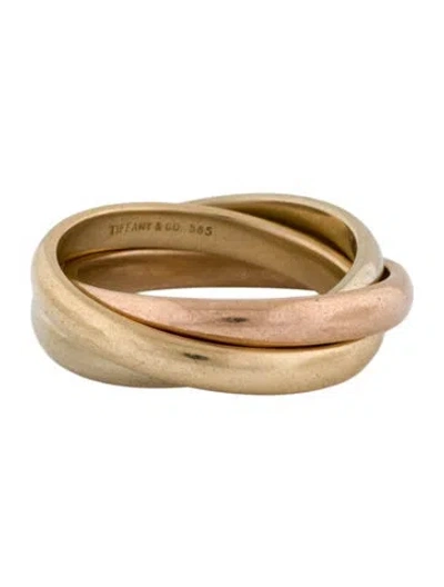 Pre-owned Tiffany & Co Vintage 14k Tri-color Rolling Ring In Multi