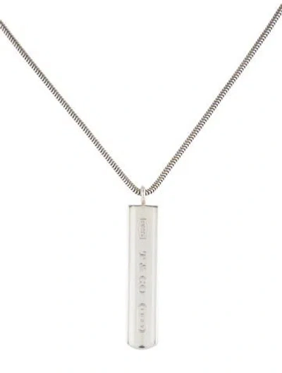 Pre-owned Tiffany & Co Vintage 1837 Bar Pendant Necklace, 17.5" In Multi