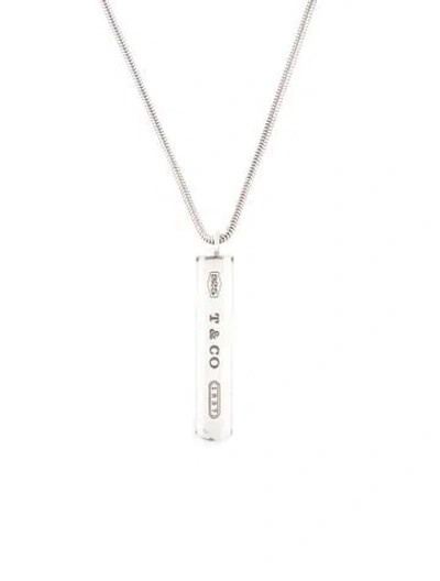 Pre-owned Tiffany & Co Vintage 1837 Bar Pendant Necklace, 18" In Multi