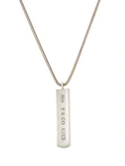 Pre-owned Tiffany & Co Vintage 1837 Bar Pendant Necklace In Multi