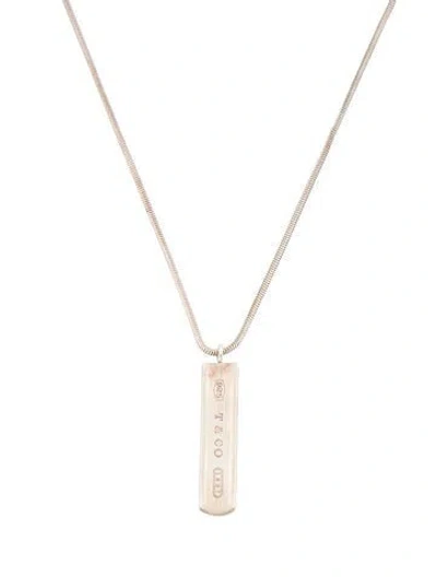 Pre-owned Tiffany & Co Vintage 1837 Bar Pendant Necklace In Multi