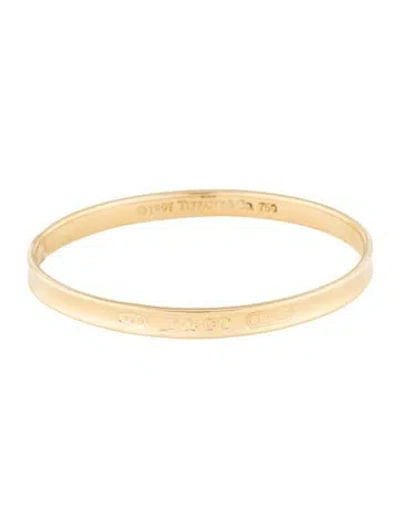 Pre-owned Tiffany & Co Vintage 18k 1837 Narrow Bangle Bracelet, 7" In Multi