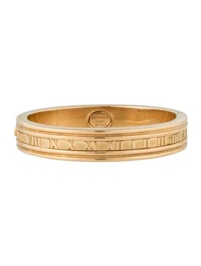 Pre-owned Tiffany & Co Vintage 18k Atlas Bangle Bracelet, 6.75" In Multi