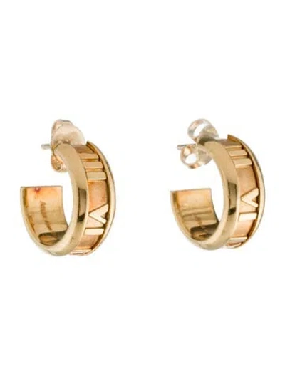 Pre-owned Tiffany & Co Vintage 18k Atlas Huggie Earrings In Multi